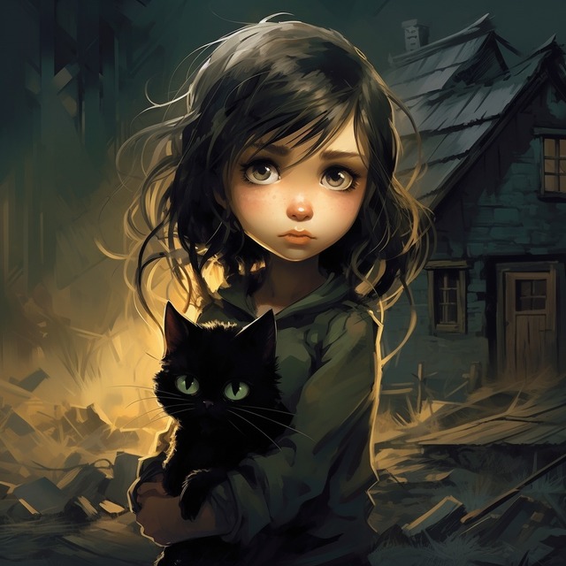 猫咪和小女孩