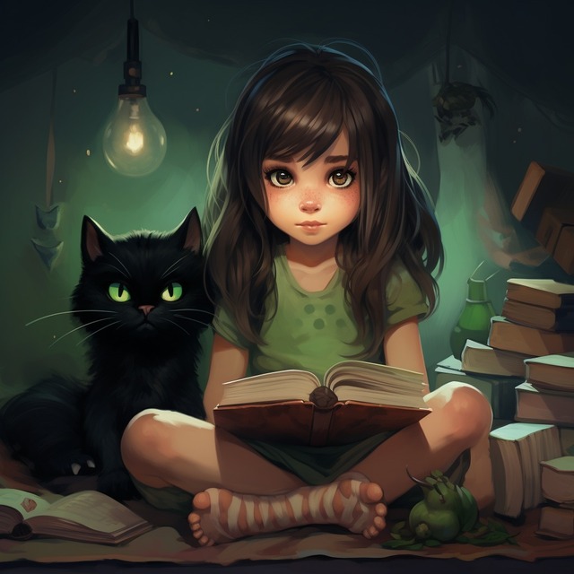 小女孩和猫咪